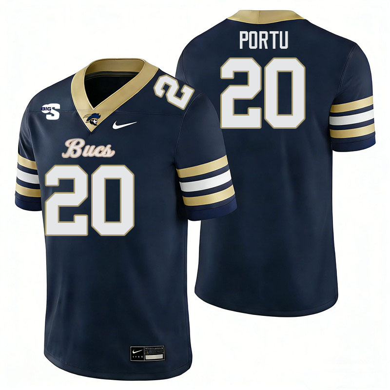 Charleston Southern Buccaneers #20 David Portu College Football Jerseys,Uniforms-Navy